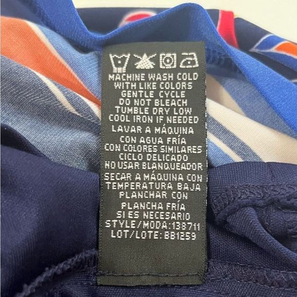 Ronni Nicole Women's Abstract Paisley Cold Shoulder Dress Blue Orange Size 12 - Picture 8 of 16